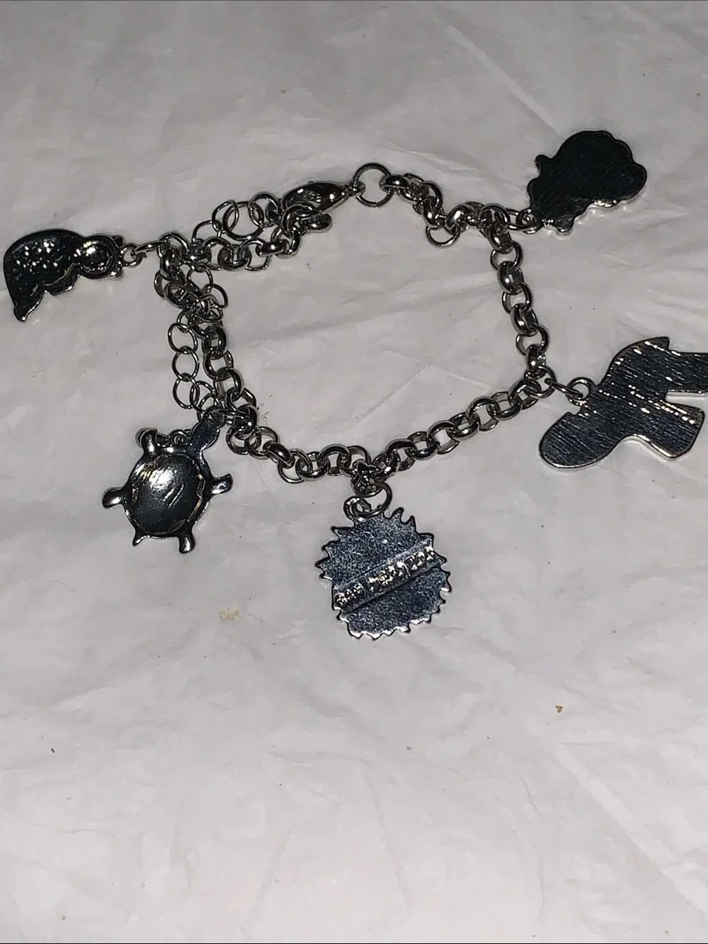San Diego Zoo Silvertone Charm Bracelet with Multicolor Animal Charms